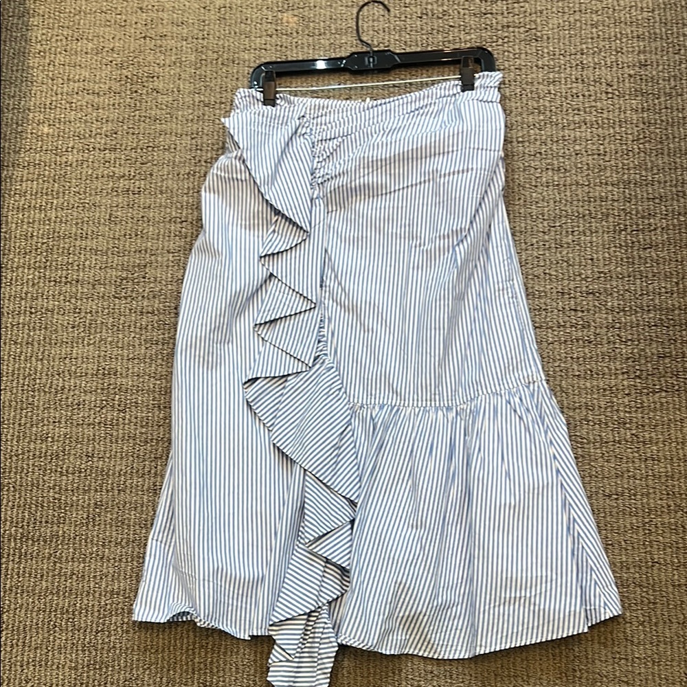 Maeve Striped Blue Ruffle Skirt